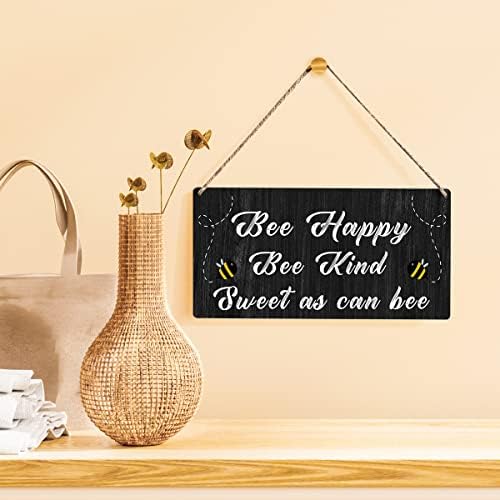 Budite sretni ljubazni znak poklon seoska kuća Bee Happy Bee Ljubazni dragi drveni viseći znak plaketa rustikalni