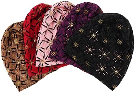 Turbanovi za žene saten modne kapice Biserni pulover Cap Udobna multi boja kapice za hrpu