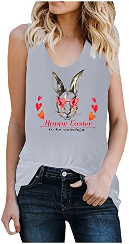 ayaso Uskršnja zečica Tank Top za žene Happy Easter Shirts tunika bluza bez rukava ženska Casual ljetna