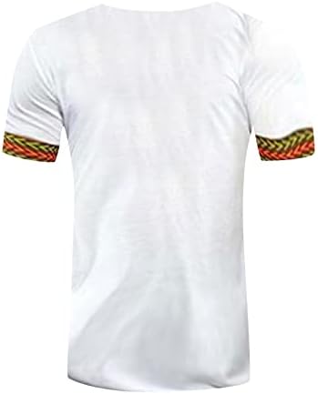 Afircan Etnic V izrez Majice kratkih rukava za muškarce Smiješne grafičke ispisane bluze 2023 ljetni hipster