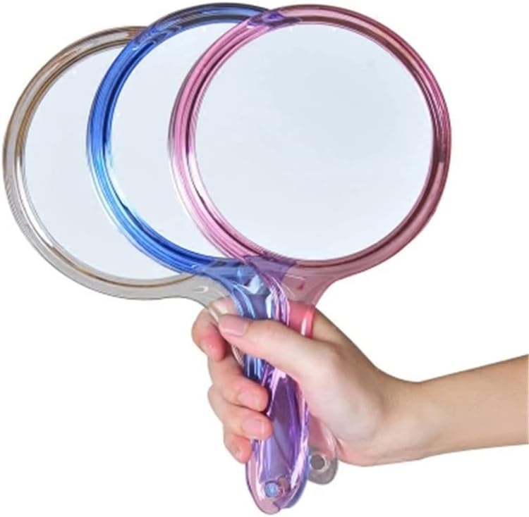 Uxzdx ručno ogledalo dvostrano ručno ogledalo za uvećanje ogledala sa ručkom ogledalo za šminkanje zaobljenog