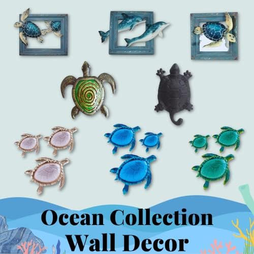 Comfy sat 5 Polyresin Sea kornjača ukrasni zidni vješalica za kućni ukras, zelena, kolekcija okeana
