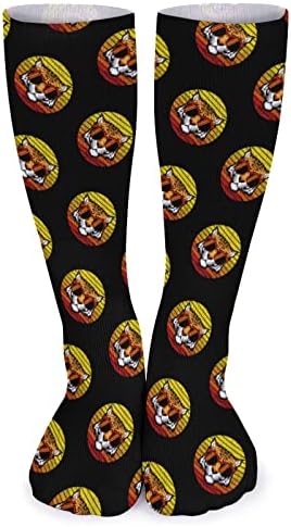 Tiger Retro Sunset Sportske čarape Tople Tube Socks visoke čarape za žene Muškarci Tužerbene zabave