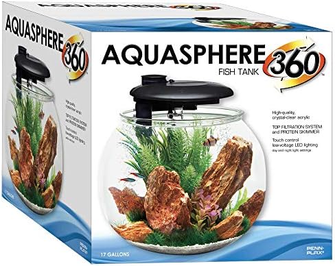 Penn-Plax AquaSphere 360 akvarijum u obliku velike posude za postavke slatke i slane vode – potpuno integrisani