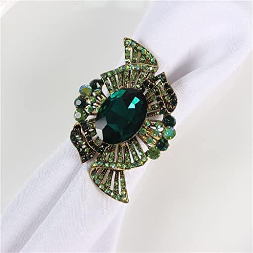 Xjjzs 12 Nordic Style Smaragd Novi prsten za salvetu Zink Legura Diamond Cvjetna salveta kopče