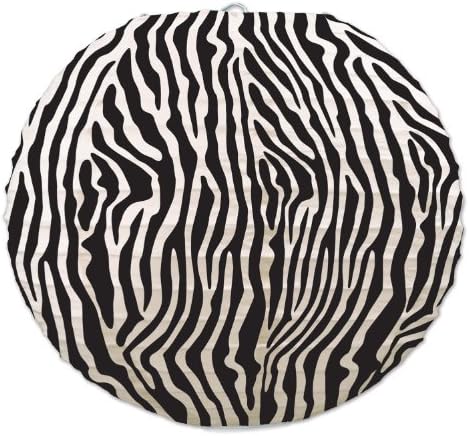Beistle crno-bijelo Zebra Print Paper Lantern -1 Pack