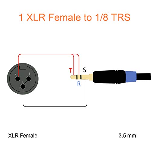tisino XLR do 3.5 mm mikrofonski kabl, XLR ženski do 1/8 inčni mikrofonski kabl za kamkordere, DSLR kamere,