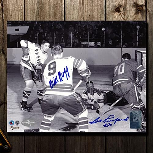 Dick Duff vs Bob Pulford Dvostruki autogramirani 8x10 fotografija - AUTOGREMENT NHL Photos
