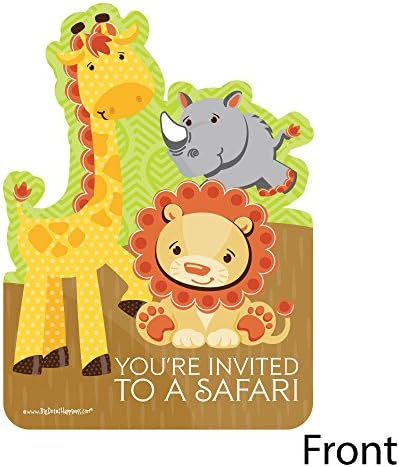 Funfari - zabavne Safari pozivnice u obliku džungle-pozivnice za Baby Shower ili rođendanske kartice sa