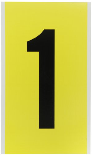 Brady 3470-1, 34 serija Broj & pismo kartica, 9 Visina x 5 širina, crno na žuto, legenda 1