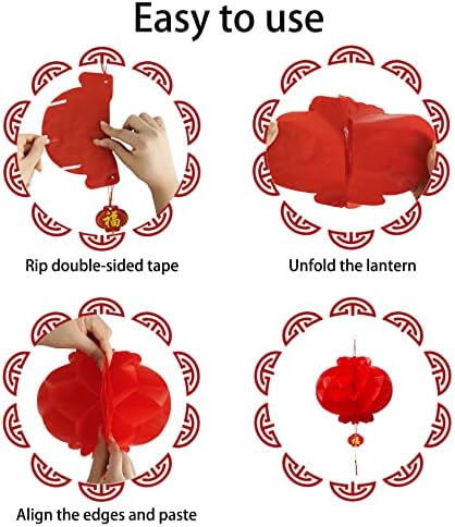 20 komada 10 inča Kineski crveni lampioni ukrasi za proljetni festival, uniideco lunar novogodišnja vjenčanica
