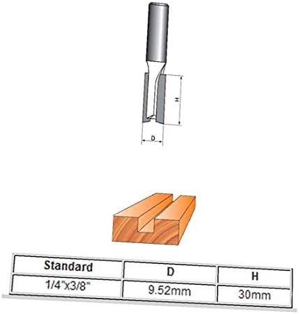 X-DREE 3/8 prečnika od 30 mm dubine dvostruka flauta ravni rezač rutera sa izbušenom rutom od 1/4 (3/8' 'Diám. Por 30 mm de profundidad Fresadora de flauta recta de doble canaleta con vástago de 1/4' '