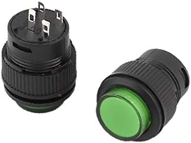 X-DREE 2 kom R16-503 16mm Samoblokirajući zeleni LED indikator taster za dugme (2 kom R16-503 16mm Interruttore