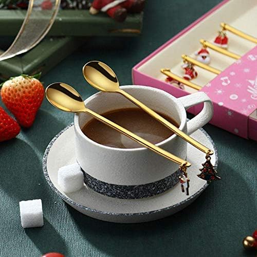 JapanAmStore 6kom Božić kašike Nerđajući čelik kašika za kafu sa Božić privjesak supa kašika za čaj kašika