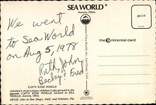 Sea World-Cap'n Kids World Aurora, oh oh originalna Vintage razglednica