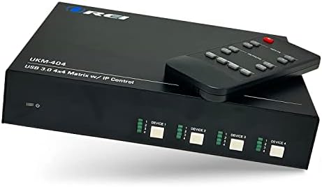 OREI USB 3.0 4x4 matrični periferni Prekidač za deljenje, delite 4 USB uređaja sa 4 različita računara Hosts PC, štampač, skener, Miš, Tastatura, više njih prikazuje Monitor-IP / daljinsko upravljanje