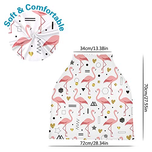 Yyzzh Flamingo Heart Geometrijski grafički uzorak skandinavski stil Stretchy Baby Auto sedište poklopca