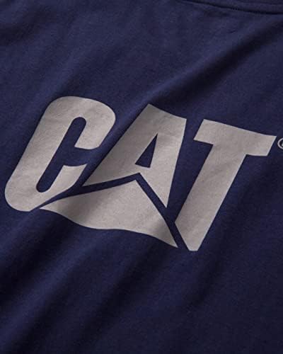 Majice za zaštitu od Caterpillar muških majica sa oblikovanjem rebra obrub, bez obzira na vrat i mačji logo na lijevom grudima