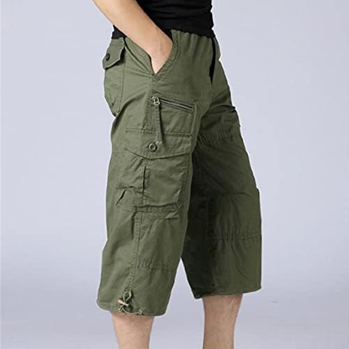 Muškarci 3/4 Dugi teretni kratke hlače Lepljivi donji donji konac Capri pant elastični struk planinarenje