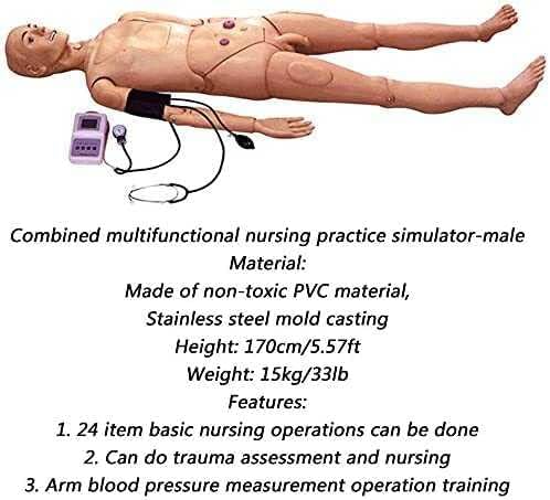 Model osobe s punom funkcijom multifunkcionalni Simulator njege pacijenata muški i ženski izmjenjivi Manikin za njegu s mjerenjem krvnog pritiska za demonstraciju medicinske obuke za njegu