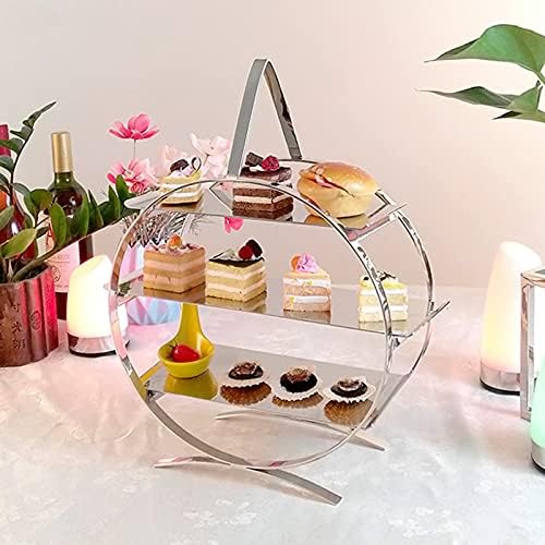 Spremnik za desert Lucbei sa metalnim ručkama kreativni desertni stol Višeslojni popodnevni čaj za čaj za prikaz zaslona Višenamjenski nosač za usisavanje nosača