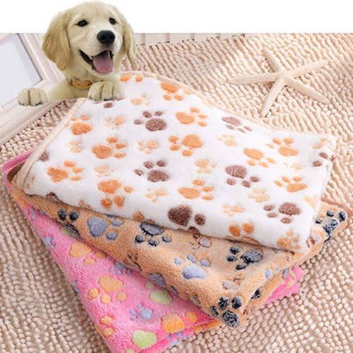 Byyushop toplo mat mat mačji pas Puppy Paw tiskani tiskani mekani rup pokrivač kreveta - smeđa kost 2020cm