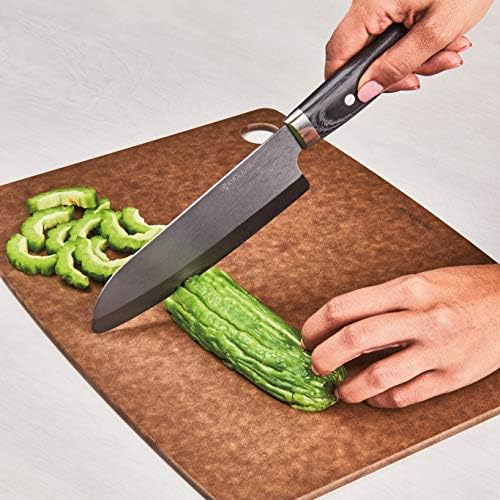 Kyocera Limited Series CERAMIC 6 kuhari Santoku nož s ručno izrađenim drškom za drvo pakke, crna