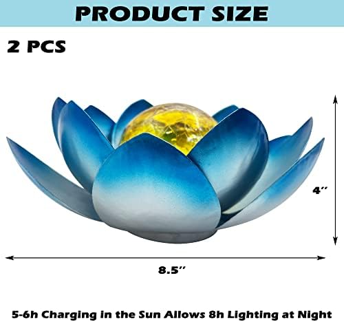 Montex 2 paketa solarna svjetla Vanjska Vrtna dekoracija LED pucketanje globusa Staklo Metal Lotus vodootporna