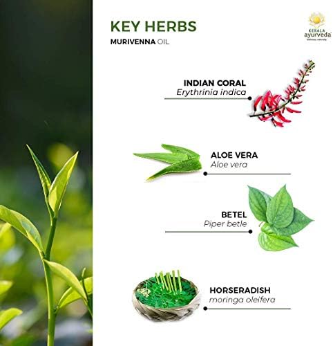 Kerala Ayurveda Murivenna ulje - biljno ulje za masažu za tijelo-smiruje bol u mišićima & amp; povremena nelagodnost zglobova & balansira Vata, 6.8 Fl oz