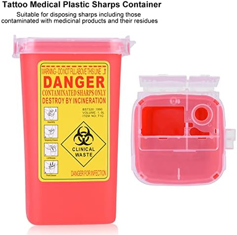Kante za otpatke 1l veličine, Tattoo medicinska plastična posuda za oštre, kutija za otpad od igle za biološku