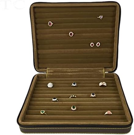 Wodmb kutija za skladištenje prstenova velikog kapaciteta kožna baršunasta kutija za nakit Organizator naušnica