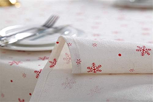 Božićne stolnjak pamučne platnene pahuljice Tkanine za pecanje pere xmas crvena / bijela tiskana trpezarijska