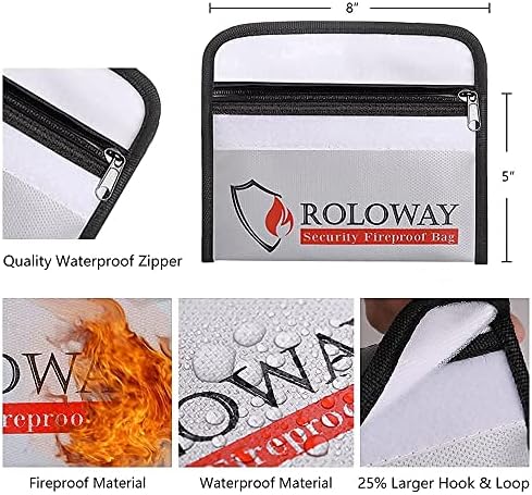 ROLOWAY vatrootporne torbe za dokumente 2-Pack & vatrootporne torbe za novac Bundle