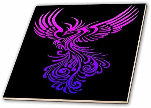 3drose diže iz pepela Artistic Phoenix jorgovan Pink Ombre na crno-pločicama