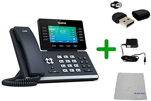 Yealink T54S SIP SIP Poe uredski telefon sa napajanjem i krpom od mikrovlakana - zahtijeva VoIP uslugu -