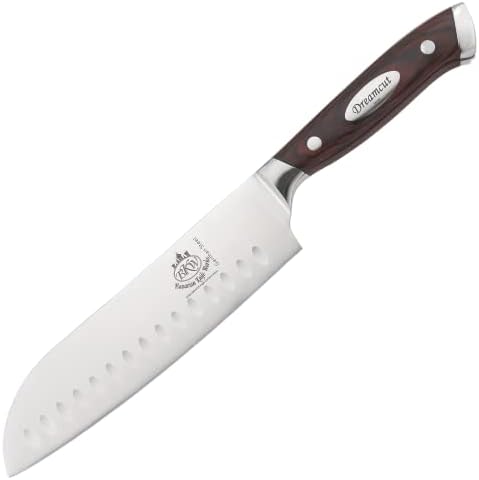 Bavarski nož djeluje premium kvalitet 7 inča santoku nož, britva oštrih, izrađenih od njemačkog čelika,