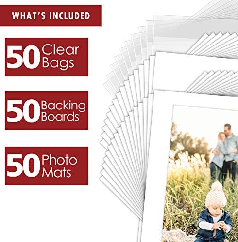 MBC mat ploča, pakovanje od 50, 11x14 za 8x12 bijele boje Foto prostirke, podloge, jasne ploče, čiste vrećice