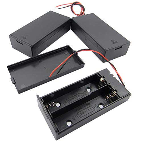 QY 3set crna kutija za čuvanje litijumske baterije 18650 sa debljim žicama i prekidačem za uključivanje/isključivanje