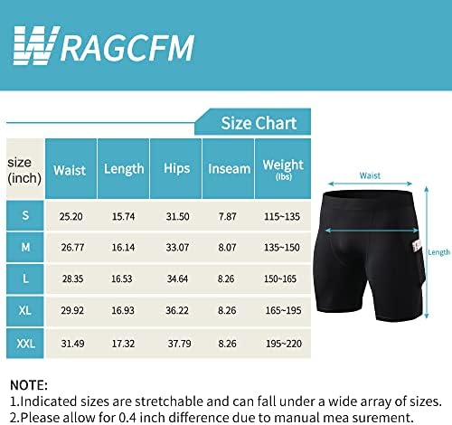Wragcfm muške kratke hlače za atletske kompresije sa džepovima koji rade vježbanje aktivno donje rublje