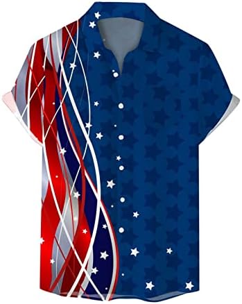 Hssdh košulje američke zastave za muškarce dugme gore, Patriotske košulje za muškarce-4. jula kratki rukav