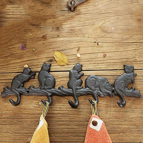 ZHJBD vrtni dodaci, ukrašeni zidni vješalica za lijev željez za retro dizajn vješalica za mačke od livenog