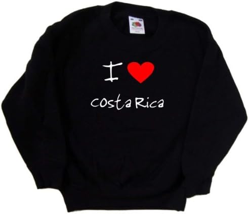 Volim srce Kostarika crna dječja dukserica