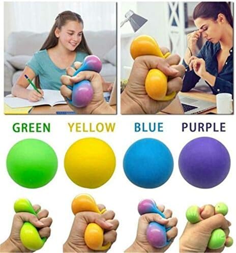 NIHEXO Squash kuglice Stresne boje, poboljšanje fokusa, senzorni igračke stisne za djecu tinejdžeri, olakšanje