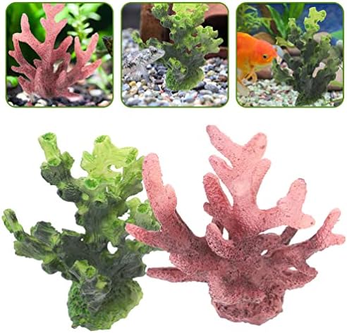 Sewroro Artificial Coral biljka 4pcs Resin CORAL Skulptura Realistic CORAL greben za ukrase akvarij
