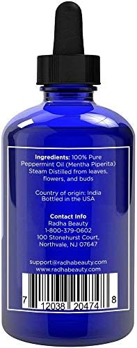 RADHA Beauty pepermint esencijalno ulje 4 oz - čisto & terapeutski razred, destilirana para za aromaterapiju,