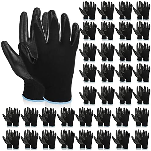 36 pari sigurnosnih radnih rukavica za muškarce Žene PU presvučene radne rukavice crne bešavne ručke lagane