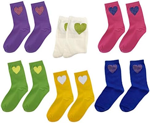 Galpada Božićne čarape 6 parova dizajn srca u obliku srca Srednje cijevi Socks Women MID-Calf Sock Pamučne