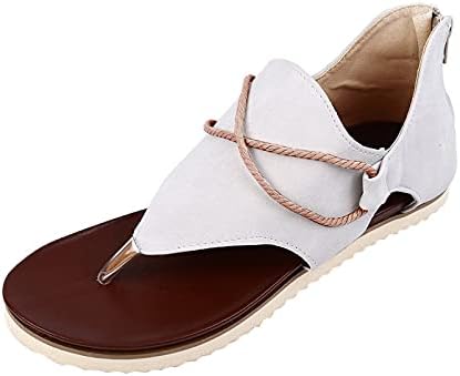 Topeva casual sandale za žene, boho ravne sandale modne pune ljetne na plaži sandale čipke ukras zatvarajući