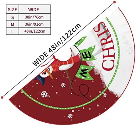 48 inča Xmas suknje Sretan božićni snjegović seoski kuća stablo ukrasi snjegović u snježnoj šumi za odmor