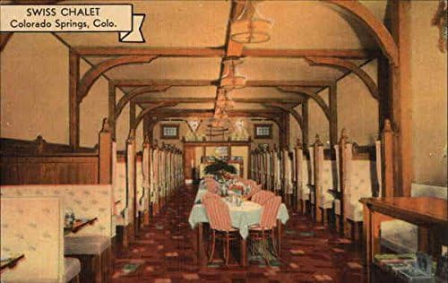Švicarski restoran Chalet Colorado Springs, Colorado CO originalna antička razglednica